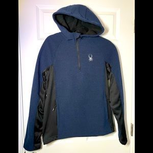 Spyder Boundless Men’s Hoodie - 1/4 Zip Neck color Blue Size M NEW
